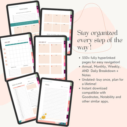 Undated Digital Self Love Life Planner