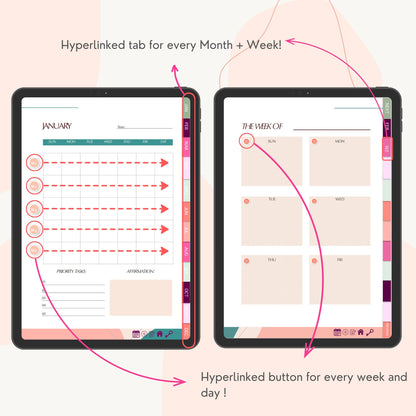 Undated Digital Self Love Life Planner